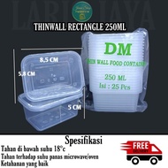 ♞ thinwall 250ml rectangle merk DM kotak makan plastik murah ✽