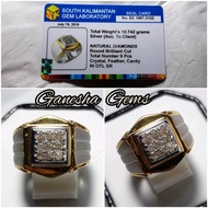 last stok Natural Diamond - Berlian Banjar Asli - Cincin SILVER - Me