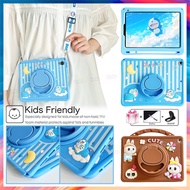 360° Rotation Stand Kids Cute Cartoon 3D Pattern Shockproof Tablet Cover Protective Case with Pencil