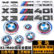BMW X3 M40I Car Logo X3 Modified 50th Anniversary Front Logo Rear Logo Black M40I Rear Tail Logo Cov