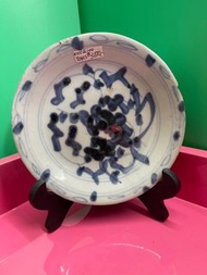 古董青花瓷盤清中期，