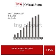 M4 Bolt L M4X8 (Length 0.8 cm) Stainless 304 A2-70 L3 Key/