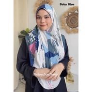 Tudung Printed Ironless Bawal Instant Damia Hijab (Free Size)