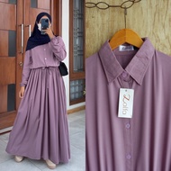 Latest AURELIA dress BY ZALFA OUTFIT plain gamis/ plain dress/ RAYON gamis/