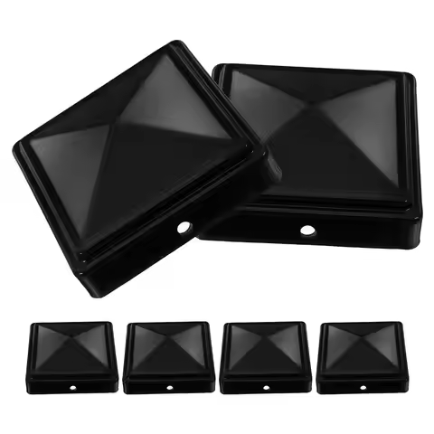 6 Pcs Square Post Cap Aluminum Fence Post Cover Durable Protector Lid Fencing Trellis Gates Metal Po