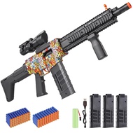 Realistic Toy Gun for Nerf Guns Darts -Toy Sniper Rifle with Scope, 100 Soft Bullets, 3 Magazines, E