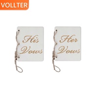2 Pieces Wood ple Design Vow Booklet Wedding Vows Books Decoration