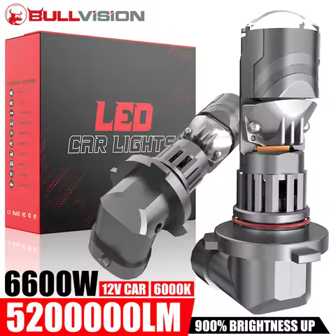 6600W H11 9005 LED Headlight Mini Lens Projector H7 H4 H9 HB3 9006 HB4 H8 5200000LM 1:1 Mini Wireles
