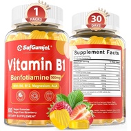 Vitamin B1 Gummies | Benfotiamine 500mg with Vitamin B6 B9 B12 & Magnesium for Nerve Health, Energy 