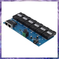 100M PCBA Board Fiber Optic Media Converter 2 RJ45 to 6 SC Optic Connector 3A+3B Ports 20KM Ethernet