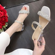 WOMEN'S PESATA SANDALS WITH GLASS RIGHTS 5CM RECENTLY BIG ELEGANT WEDDING SANDALS