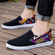 Spring Men's Shoes Driving K-style Trendy Easiest for Match Canvas Shoes Men Slip-on Casual Lazybones' Shoes Old Beijing Cloth Shoes