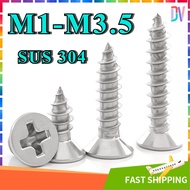 CSK Phillips Flat Head Self Tapping Screw | SUS 304 Stainless Steel Grade A2-70 | M1 M1.2 M1.4 M1.7 