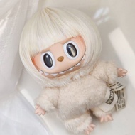 Bubble Mart labubu High Temperature Silk Wig Heart Macaron Doll labubu Wig Cover Vinyl Face Fake Hai