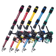 Joran Batang Pancing AKAKUMA 1 Set Fishing Rod and Reel Combos Saltwater 1.8M Glass Fiber Telescopic