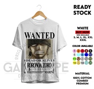 T-SHIRT KAOS ANIME ONE PIECE WANTED ZORO