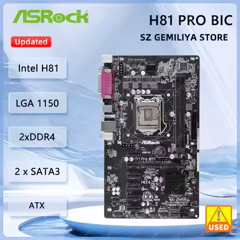 ASROCK H81 Pro BTC Motherboard Intel H81 2xDDR3 16GB ATX support i5-4570 i7-4770 i3-4170 i3-4130 i5-