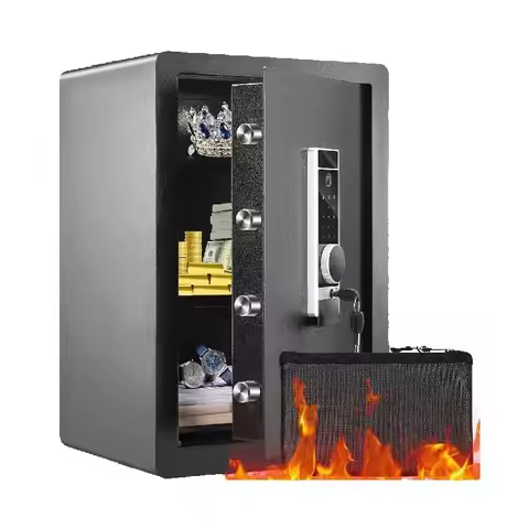 SucceBuy Electric Safe 2.2/1.8 Cubic Feet Fingerprint&Digital Security Cabinet Safe W/ Fire-proof Ba