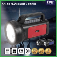 RECHARGEABLE SOLAR PANEL + FM RADIO + EMERGENCY TORCH LIGHT LED BLUETOOTH WIRELESS MP3 PLAYER SPEAKE