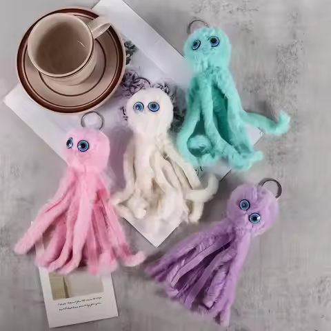 Stuffed Animal Bag Pendant Interior Accessories Plush Pendant Plush Octopus Keychains Plush Octopus 