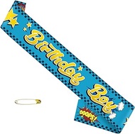 Birthday Boy Sash, Blue Satin Birthday Sash for Boy Funny Birthday Party, 10th 11th 15th 16th 18th B