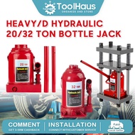 20T/32T Heavy Duty Hydraulic Bottle Jack Car Vehicle Van Minivan Lift Bottle Jack Safety Valve Red B