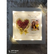 1st Anniversary Flower in Frame Polaroid Frame 20x20 cm Wedding Gift Birthday Gift Birthday Gift Gra