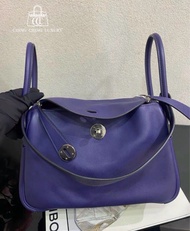🌈Hermes💜Lindy 26💜深紫内拼藍色銀扣🌟98新🌈Swift皮🌟lindy26🌟lindy🌟愛馬仕🌟