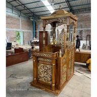 JUAL Mimbar kubah masjid kayu 100x150cm tinggi 270cm