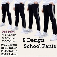 Unisex Kid Pants Seluar Panjang Budak Sekolah Slim Flit Tracksuit Fashion Seluar Panjang Budak Sukan