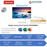 Lenovo IdeaCentre AIO PC F0EU00RBMI (Intel Core i5 10400T, 8gb ram, 512gb ssd, 23.8" FHD, Win10, OPI, White)