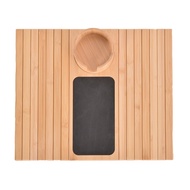 Bamboo Sofa Armrest Tray with Cup Holder Anti-Slip Sofa Organizer Tray Foldable Sofa Caddy Table for
