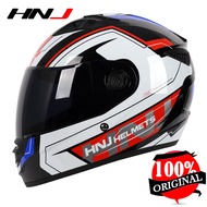 HNJ Helmet Motor Murah Motorcycle Racing Full Face Topi Keledar Visor Black