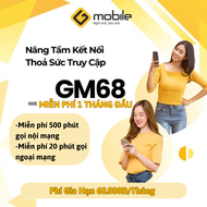 Sim 4G GMobile GM68 Sóng Mobi Tặng Ngay 1 Tháng Đầu Có 1GB Mỗi Ngày + 500 Phút Nội Mạng + 20 Phút Ng