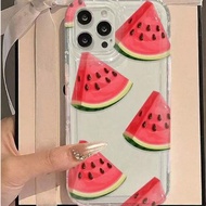 เคสใสลายแตงโมฤดูร้อน เข้ากันได้กับ iPhone 16/11/12/13/14/15/15pro/15 Plus/15 Promax/7plus/8plus/X/Xs