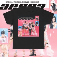 Aespa T-Shirt Kpop Merch Tee KARINA WINTER NINGING GISELLE Print Short Sleeve Top Kpop Gift for Her 