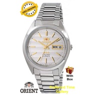 (Men) ORIENT 3 STARS AUTOMATIC FAB00007W Day & Date Display Stainless Steel Men Watch