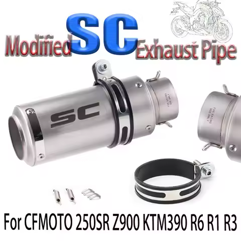 Factory Direct Modified Cylinder SC Exhaust Pipe Suitable for CFMOTO 250SR Z900 KTM390 R6 R1 R3 Univ