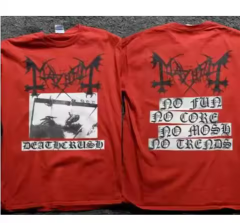 Mayhem Deathcrush Black Metal Band T-Shirt, Mayhem Deathcrush No Fun No Mosh No