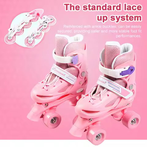 Breathable Skating Shoes Kids Beginner Roller Skating Shoes Stable Children Skates Adjustable Szie R
