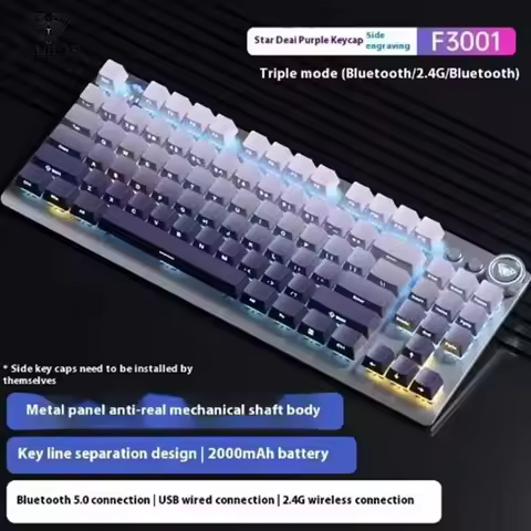 AULA F3001 Wireless Mechanical Keyboard Esports Bluetooth/Wired Gasket RGB 87Key Two-color Injection