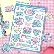 DADDY | Hello Kwanjai & Wanjai Sticker สติ๊กเกอร์ ลายช้างสุดน่ารัก