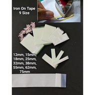 [ 9 Size ] - 1 Meter🔥Pita Pelekat Kain/Name Tag/Lencana Sekolah/Pelekat Fabric/Fabric Adhesive Tape-