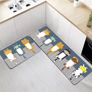 Set Of 2 3D Kitchen And Bathroom Feet Mats - Floor Mats Absorb Gums