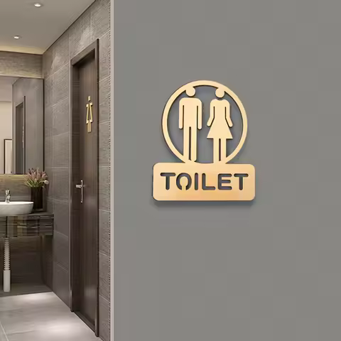 Acrylic Creative Modern Toilet Women Men Handicap Exit Dentistry Door Plate Customize Sign Symbol fo