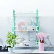 Rak Piring Plastik Susun 3 Warna Cantik Deluxe - Rak Dapur Serbaguna