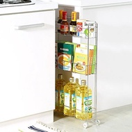 不鏽鋼小隙縫架　廚房架　附輪置物架　角落架　瓶罐架　收納架