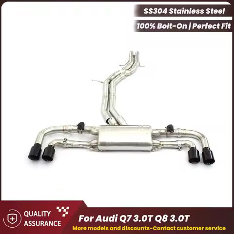 ECCF Valvetronic Exhaust Catback Exhaust for Audi Q7 3.0T Q8 3.0T Aggressive Exhaust Sound Performan