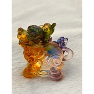 古法彩色琉璃貔貅(pi xiu)一只尺寸 6cmx4cmx5.5cm.