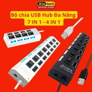 4-in-1 USB Hub Splitter 7-in-1 Splitter, Universal Led Adapter for Computer Laptop PC